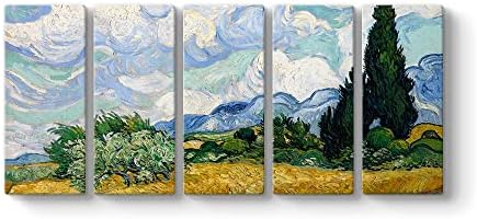Alternative view of Vincent - Selvi Ağaçlı Buğday Tarlası Tablosu 162 x 70-5 Parçalı
