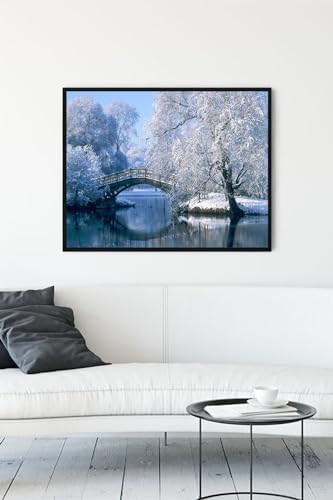 (pster12314) Kış Kar Manzara Çerçeveli Tablo 2 (50x70cm)