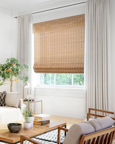 Bambu Jaluziler, Bambu Tonları, Pencereler için Roma Tonları, Roma Pencere Tonları, Ev için Pencere Tonları, için Bambu Tonları, Panjur ve Gölgeler, 45" G X 74" H, Sincap - Görsel 4