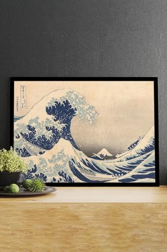 (pster14617) Dalga - Wave - Katsushika Hokusai Sanatsal Çerçeveli Tablo 40 x 50