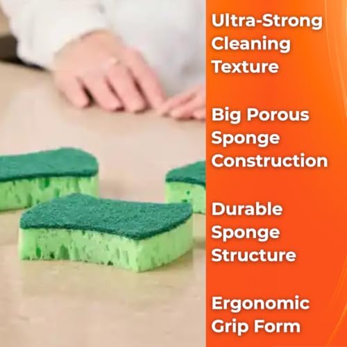 Alternative view of Macro Max Bulaşık Süngeri 3'lü Paket, Büyük Gözenekli Bol Köpük Sağlayan Ergonomik Sünger