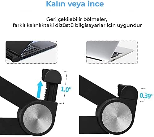 Alternative view of Bix X1 Laptop Sehpası, Katlanabilir, Tablet Sehpası, Alüminyum Alaşım, Online Sınıf Çalışması, Duruşu İyileştirme, Isı Dağılımı, iPad ve 10-15,6 inç Olan Tüm Cihazlar ile Uyumlu. Siyah