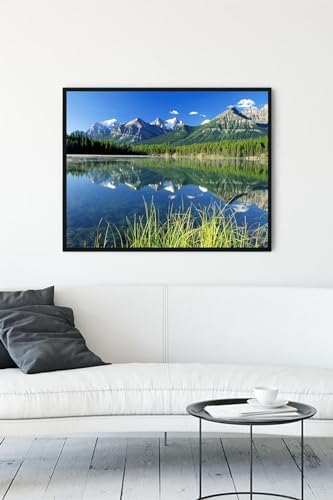 (pster10817) Dağ Ve Göl Manzara Çerçeveli Tablo (40x50cm)