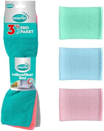 3 Lü Mikrofiber Temizlik Bezi 3 Lü Pratik Sünger