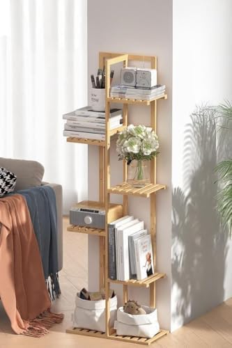 Bambu 6 Raflı Saksılık Çok Amaçlı Stand Çiçeklik Banyo Düzenleyici Havluluk DB-0025