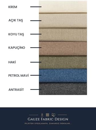 Alternative view of Fabric Krem EKSTRAFOR BÜZGÜLÜ KETEN DOKULU YÜKSEK KALİTELİ TEK KANAT FON PERDE 150 x 250
