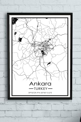 Alternative view of (pster14376) Ankara Harita Dekoratif Tasarım Çerçeveli Tablo 50 x 70