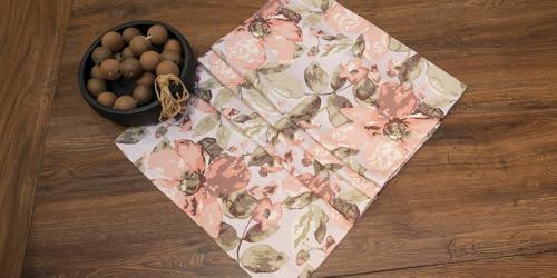 Dokuma Dekoratif Runner 45x140 cm | Pembe Çiçekli Desenli - Görsel 2