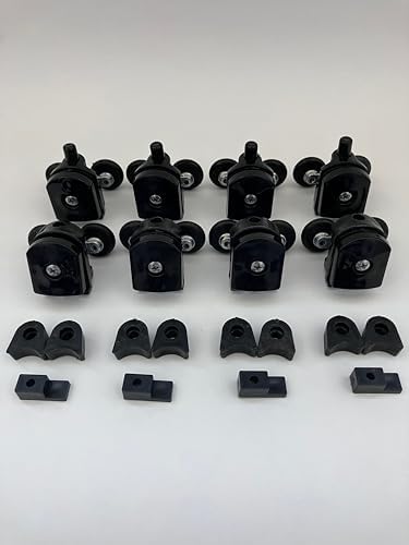 Cam Duşakabin Tekerleği Metal Ayaklı Siyah Plastik 8'li Tam Set