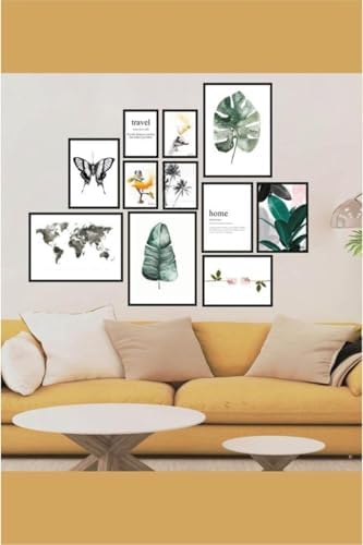 11 Parça Dekoratif Mdf Tablo Seti Çerçeve Görünümlü DEKOLIADKR102