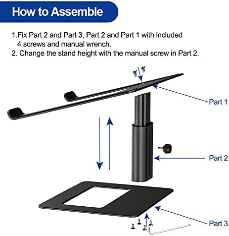 Masa için Ayarlanabilir Dizüstü Bilgisayar Standı Asansörlü Laptop Standı 10-17.3 İnç Yükseklik Ayarlı Sehpa