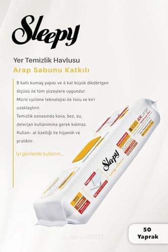 Alternative view of Arap Sabunu Katkılı 4 XLarge Yer Temizlik Havlusu 50 Yaprak, Arap Sabunlu Yüzey Mendili 100'lü ve ROSIE Pamuk