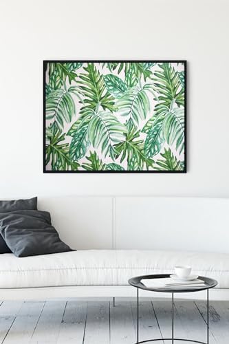 (pster10619) Dekoratif Yaprak Sanatsal Çerçeveli Tablo (50x70cm)