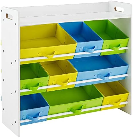 Alternative view of Çocuk Odası Rafı, 9 Çıkarılabilir Polar Sepetli Oyuncak Düzenleyici, Çocuk Odası Için Oyuncak ve Kitaplık, Beyaz Çerçeve, Gkr31Wt, 78 X 26,5 X 82,5 Cm