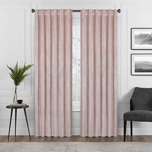 Harper Kadife Çubuk Cep Perdeleri Yatak Odası için, Tek Panel, 127 cm x 213 cm, Allık - Görsel 3