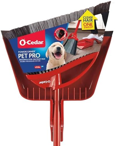 O-Cedar PowerCorner, Pet Pro Süpürge ve Basamaklı Faraş, Kırmızı