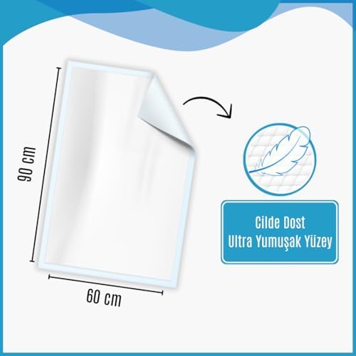 Hasta Bakım Yatak Koruyucu Örtü 60x90 cm 120 Adet – Emici, Sıvı Geçirmez