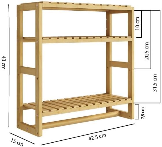 Bambu Mini 8 Form Organizer Mutfak ve Banyo Düzenleyici Askılı Duvar Rafı Havluluk DB-0028