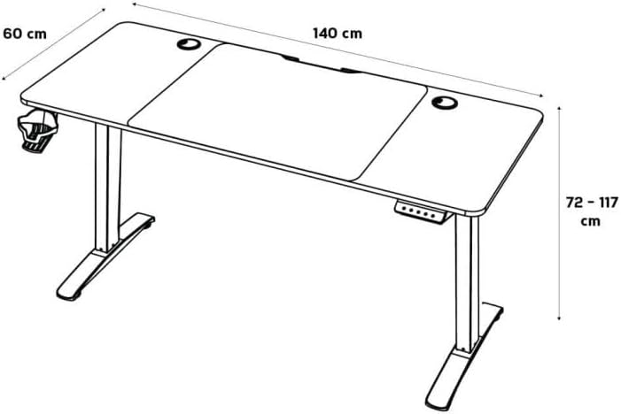 Mobilya Gaming Maestro-X Yükseklik Ayarlı Oyuncu Masası - Beyaz 140x72-117x60 cm
