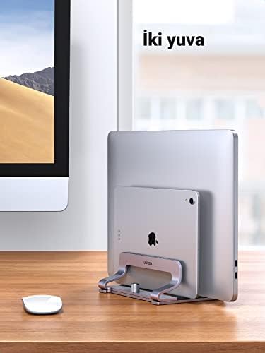 Alternative view of Masa için Dikey Dizüstü Bilgisayar Standı Çift Yuvalı Dizüstü Bilgisayar Standı Tutucu Ayarlanabilir Alüminyum Masaüstü Standı MacBook Air Pro, Microsoft Surface Laptop 4, LG Gram 17 ile