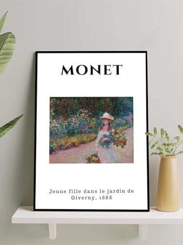 , Young in the, Giverny'de Genç Kız Sanatsal Çerçeveli Tablo - Çerçeveli Poster