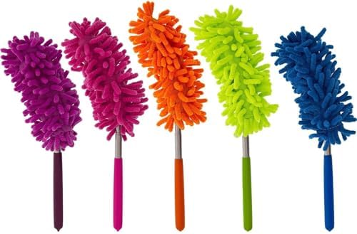 ® 2 Adet Teleskopik Mikrofiber Toz Alma Püskülü - Uzayıp Kısalabilen Yıkanabilir Pratik Toz Fırçası - Oto ve Ev Temizliği