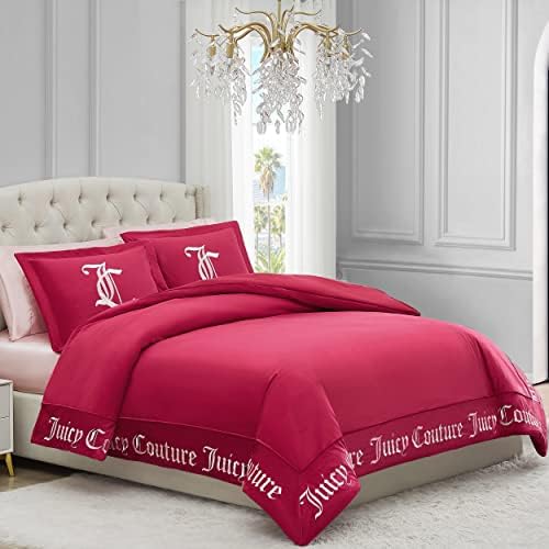 Couture - Yorgan Seti - Gotik Tasarım Yatak Takımı - - 3 Parça Set (1) 274 x 233 cm Yorgan ve (2) 50 x 91 cm Yastık Kılıfı - Kırışmaz - Birinci Sınıf Yatak Odası Dekoru - Canlı Pembe - Görsel 2