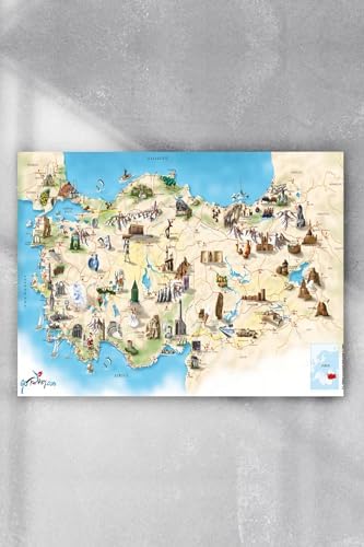 (pster9128) Türkiye Haritası Eğitim Posteri 3 60x90 cm