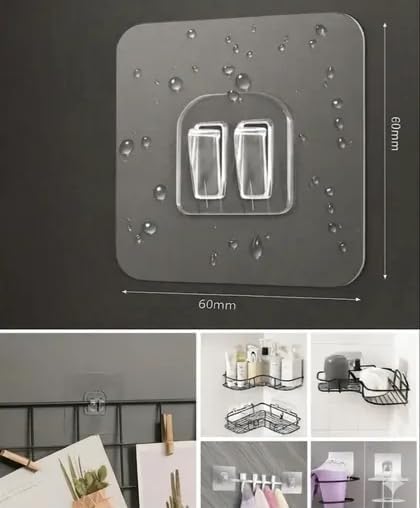 15'li Çiftli Banyo Köşe Rafı Yedek (60x60mm) - 15 Parça Dev Avantaj Paketi Güçlü Kanca Seti