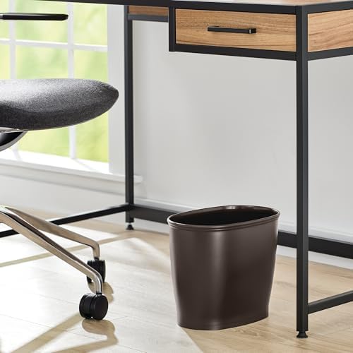 Kent Oval Çöp Kutusu, Banyo Mutfak Ofis için, Plastik, 30,5x20,3x25,4cm, Kahverengi