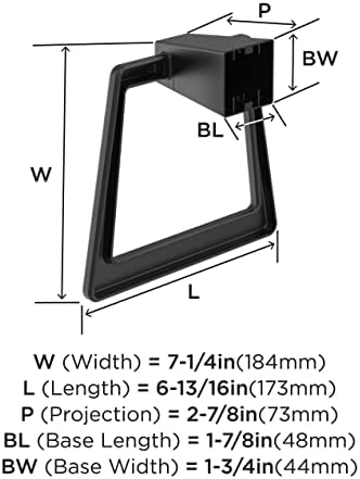 Alternative view of BH36002 Blackrock 6-13/16" Duvara Monte Havlu Halkası