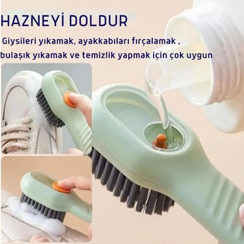 Alternative view of Sıvı Doldurma Hazneli, Ayakkabıdan veya Herhangi Bir Yüzeyden, Kir, Leke Çıkarma Temizleme Fırçası, Çok Amaçlı, İşlevsel Fırça (1 Adet Yeşil)