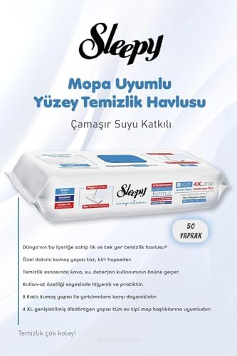 250 Yaprak Çamaşır Suyu Katkılı Yüzey Temizlik Havlusu ve Pamuk,