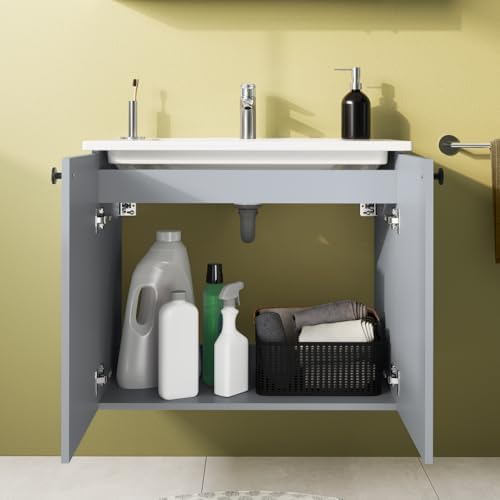 Shift T20 81001 Kapaklı Lavabo Dolabı, Kül Gri, 80 cm
