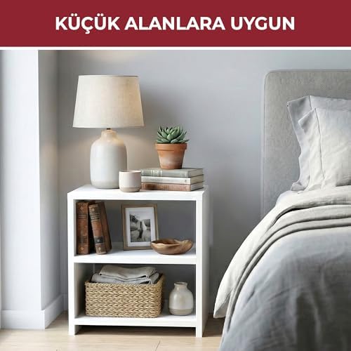 Alternative view of PIKAS 2 Raflı Çok Amaçlı Beyaz Komodin – Modern Tasarım, Kompakt Yan Sehpa ve Raf Ünitesi