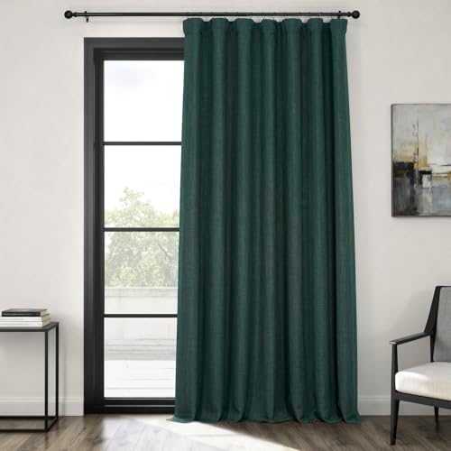 Price Drapes Oda Karartma Perdeleri - 226 cm Uzunluğunda Ekstra Geniş Lüks Perdeler Yatak Odası ve Oturma Odası için (1 Panel), 250 G X 226 L, Odak Yeşili - Görsel 3