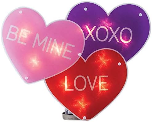 Alternative view of 16 Işıklı Sevgililer Günü Kalp - Be Mine XOXO Aşk Pencere Parıltılı Dekorasyon