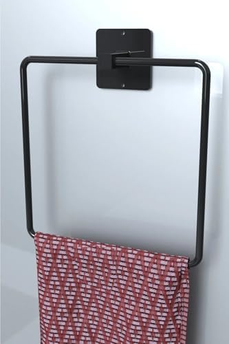 Alternative view of Kare Yapışkanlı Siyah Kare Havluluk Banyo Havlu Kare Pratik Askılık