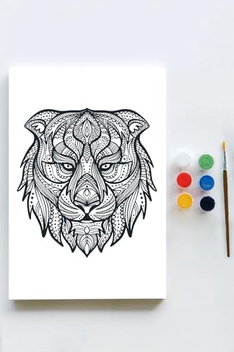Alternative view of (pster21648) Aslan Mandala Tuval Kanvas Tablo Boyama Hobi Seti (50x70cm)