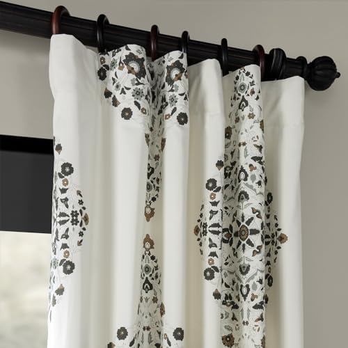 Alternative view of Price Drapes PRTW-D41B-120 Baskılı Pamuk Fitilli Perde (1 Panel), 50 X 120, Kerala Kakao