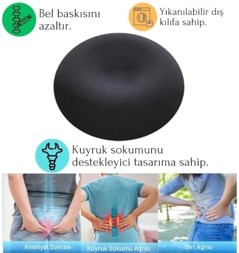 Alternative view of Ortopedik Oturma Simidi – Hemoroid, Basur ve Kıl Dönmesi İçin Destekleyici Minder | Ev, Ofis ve Araç Kullanımına Uygun Ergonomik Yastık