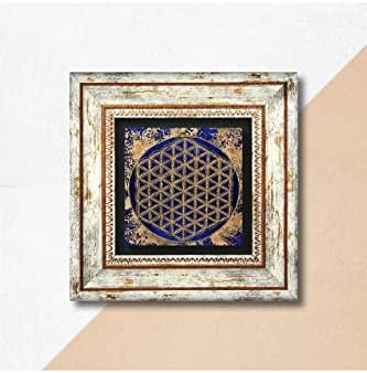 Yaşam Çiçeği Taş Duvar Tablosu - Çerçeveli Taş Tablo - Dekoratif Duvar Sanatı - Modern Ev ve Ofis Duvar Dekoru T1-173