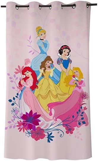 Princesses Düz Pamuk Hazır Perde, Çok Renkli, Tekli