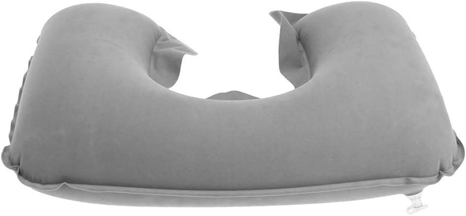 Şişme Seyahat Boyun Yastığı – Ergonomik Travel Neck Pillow, Katlanabilir, Taşınabilir, Uçak, Otobüs, Tren Yolculukları için Rahat Uyku Yastığı Gri - Görsel 4