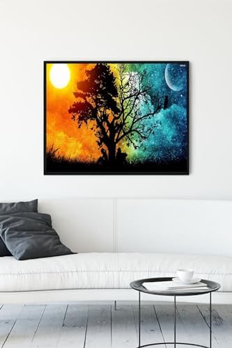 Alternative view of (pster11085) Gece - Gündüz Sanatsal Çerçeveli Tablo (50x70cm)