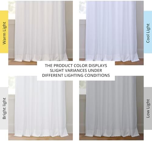 Alternative view of Price Drapes PRCT-BO09B-96 Düz Pamuk Karartma Perdesi (1 Panel), 50 X 96, Beyaz