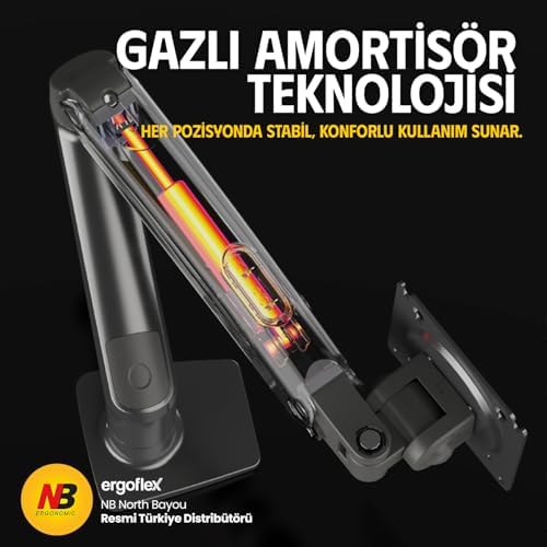 Alternative view of Ergoflex NB F80 Ergonomic Profosyonel 17-32inch Monitör Standı 2026 Versiyon (Charcoal)