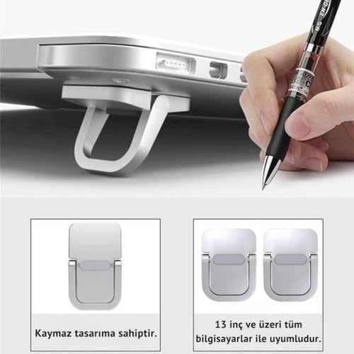 2 Adet Yapışkanlı Katlanılabilir Laptop Standı Portatif Bilgisayar Laptop Stand Ayagi Siyah