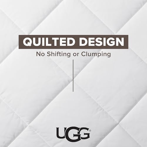 UGG 23742 Aimee Tam Kraliçe Temel Yorgan Yumuşak ve Rahat Kapitone Battaniye Makinede Yıkanabilir Otel Tarzı 228,6 x 233,6 cm Kutu Dikişli Alternatif Yorganlar, Tam/Kraliçe, Parlak Beyaz - Görsel 3