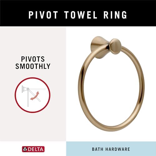 Alternative view of DELTA FAUCET 73846-CZ Lahara Duvara Monte Havlu Halkası Şampanya Bronz